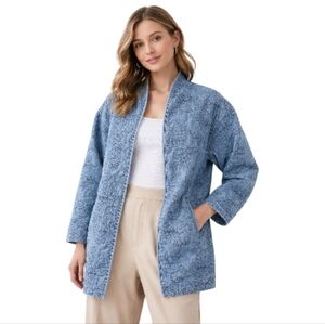 Lucky Brand Quilted Denim Floral Kimono Women's Small
